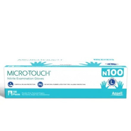 Ansell Micro Touch Nitrile Examination Gloves N100 (L)
