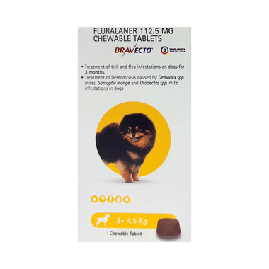 Image of Bravecto 112.5mg Pet Chewable Tick and Flea Control Tablet (For>2-4.5 kg)