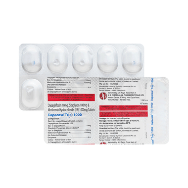 Dapacose Trio 10mg/1000mg/100mg Tablet