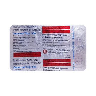 Dapacose Trio 10mg/500mg/100mg Tablet
