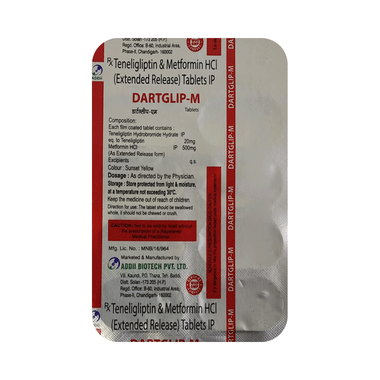 Dartglip M 500mg/20mg Tablet