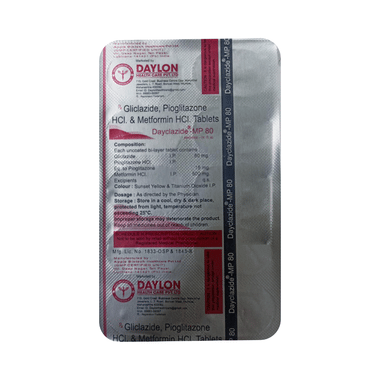 Dayclazide MP 80mg/15mg/500mg Tablet