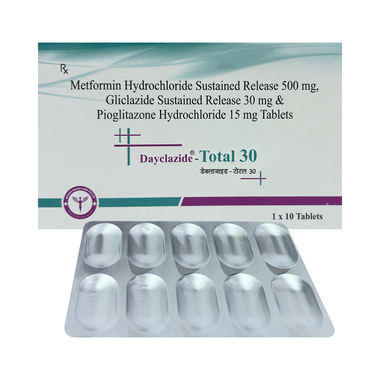 Dayclazide Total 30mg/15mg/500mg Tablet SR