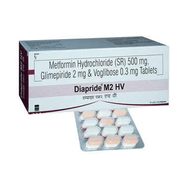 Diapride M2 HV 2mg/500mg/0.3mg Tablet SR