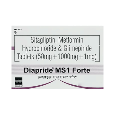 Image of Diapride MS 100mg/1mg/1000mg Forte Tablet