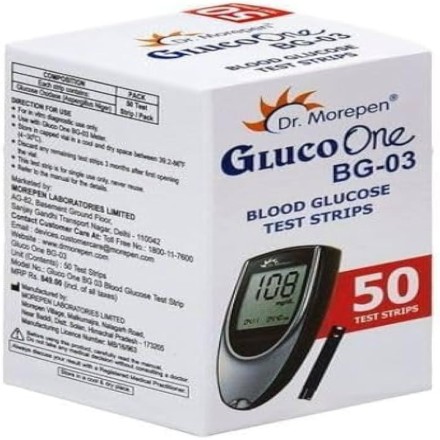 Image of Dr Morepen Gluco One BG 03 Blood Glucose Test Strip (Only Strips)