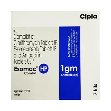 Image of Esomac HP 1000mg/500mg/40mg Tablet Combikit