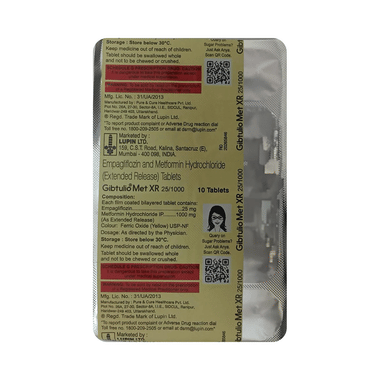 Gibtulio Met XR 25/1000 Tablet