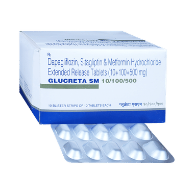 Glucreta SM 10mg/500mg/100mg Tablet