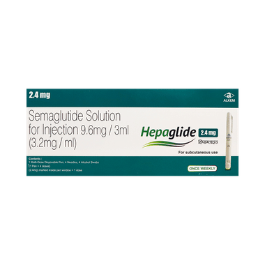 Image of Hepaglide 2.4mg Injection (1 Multi-dose Disposable Pen, 4 Needle, 4 Alcohol Swab)