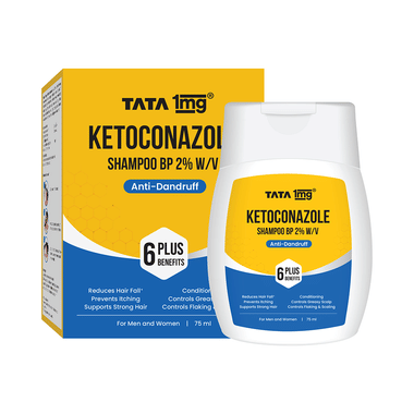 Ketoconazole Anti Dandruff & Hair Care Shampoo | Helps Reduce Flakes & Scalp Itching | by Tata 1mg