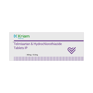 Kriam Pharma Telmisartan and Hydrochlorothiazide 80mg/12.5mg Tablet