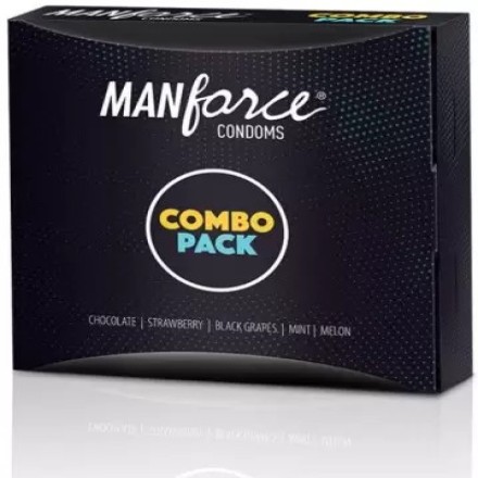 Manforce Wild Condom Combo Pack Chocolate, Strawberry, Black Grapes, Mint, Melon