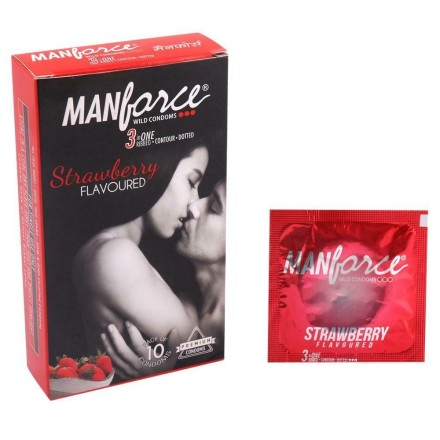 Manforce Wild Condom Strawberry