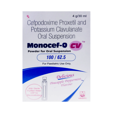 Monocef-O CV 100/62.5 Oral Suspension Pineapple Peppermint