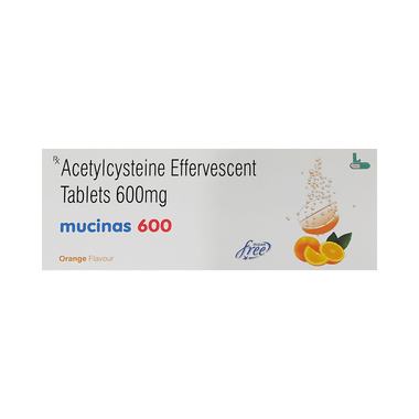 Image of Mucinas 600 Effervescent Tablet Orange Sugar Free