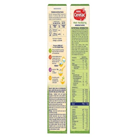 Nestle Cerelac Baby Cereal with Milk 10 Months+ Wheat-Rice Mixed Veg