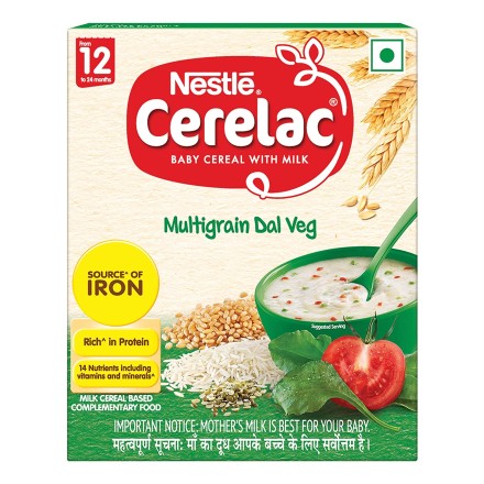 Nestle Cerelac Baby Cereal with Milk from 12 to 24 Months Multigrain Dal Veg