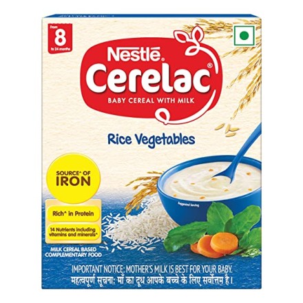 Nestle Cerelac Baby Cereal with Milk from 8 to 24 Months Rice Vegetables