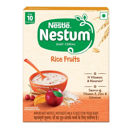 Nestle Nestum Baby Cereal From 10 to 24 Months Rice Fruits