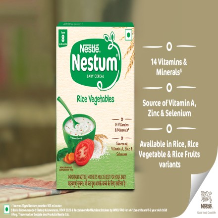 Nestle Nestum Baby Cereal From 8 to 24 Months Rice Vegetables