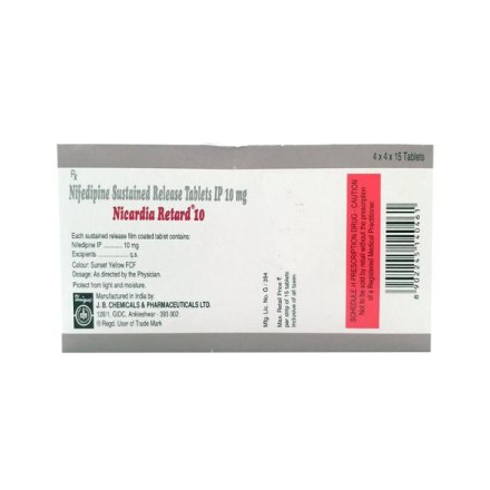 Nicardia Retard 10mg Tablet SR