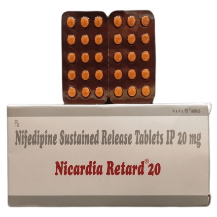 Nicardia Retard 20 mg Tablet SR