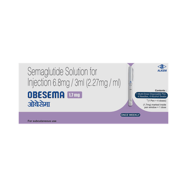 Image of Obesema 1.7mg Injection (1 Multi-dose Disposable Pen, 4 Needles, 4 Alcohol Swabs)