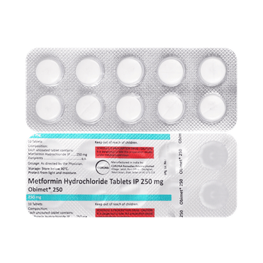 Obimet 250mg Tablet