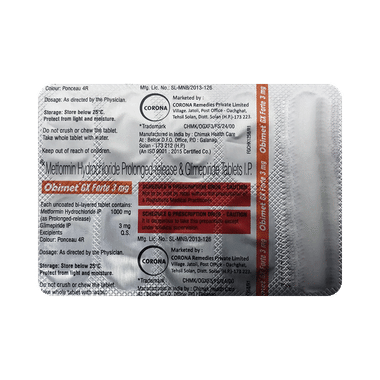 Obimet GX Forte 3 mg Tablet PR