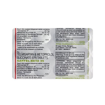 Sartel-Beta 25 Tablet ER