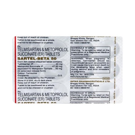 Sartel-Beta 50 Tablet ER