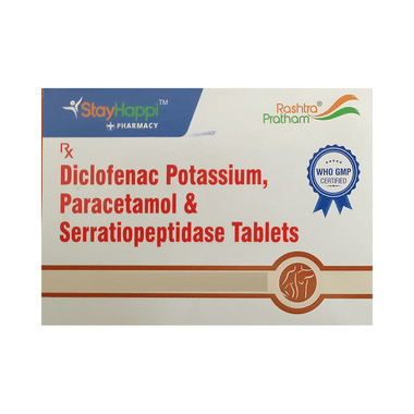 StayHappi Diclofenac+Paracetamol+Serratiopeptidase 50mg/325mg/10mg Tablet