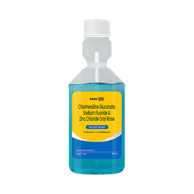 Image of Tata 1mg Chlorhexidine Gluconate ,Sodium Fluoride & Zinc Chloride Mouth Wash Spearmint Sugar Free