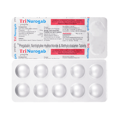 Trinurogab 75mg/10mg/1500mcg Tablet