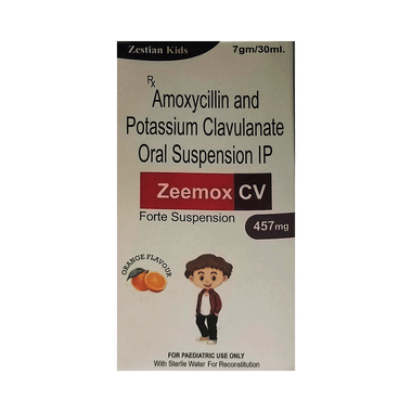 Zeemox CV Forte 457mg Oral Suspension Orange