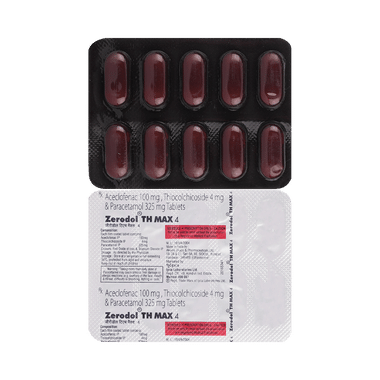 Zerodol TH Max 4mg/100mg/325mg Tablet